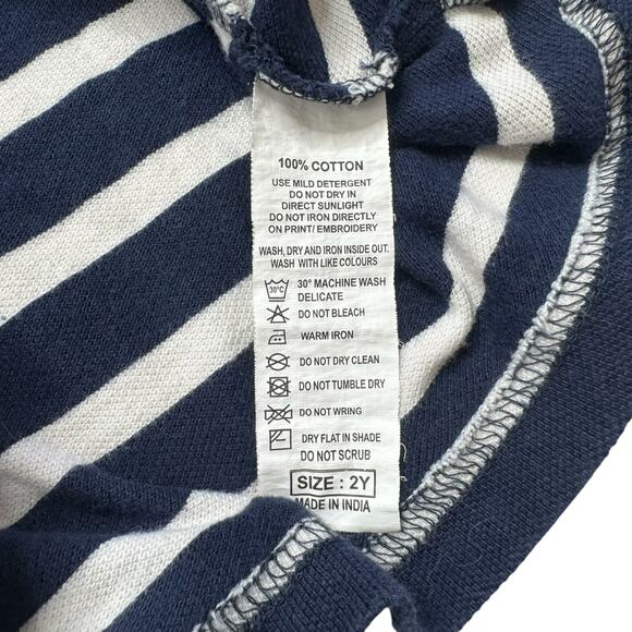 UNITED COLORS OF BENETTON Pique Cotton Multi Stripe Short Sleeve Tee Size 2Y - Picture 4 of 4